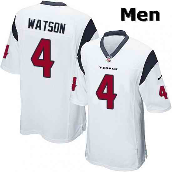 Men Nike Houston Texans 4 Deshaun Watson Game White NFL Jersey